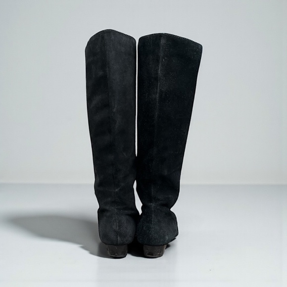 BCBGeneration Tall Suede Leather Pull-on Boot in Black Size 9 - Picture 4 of 11